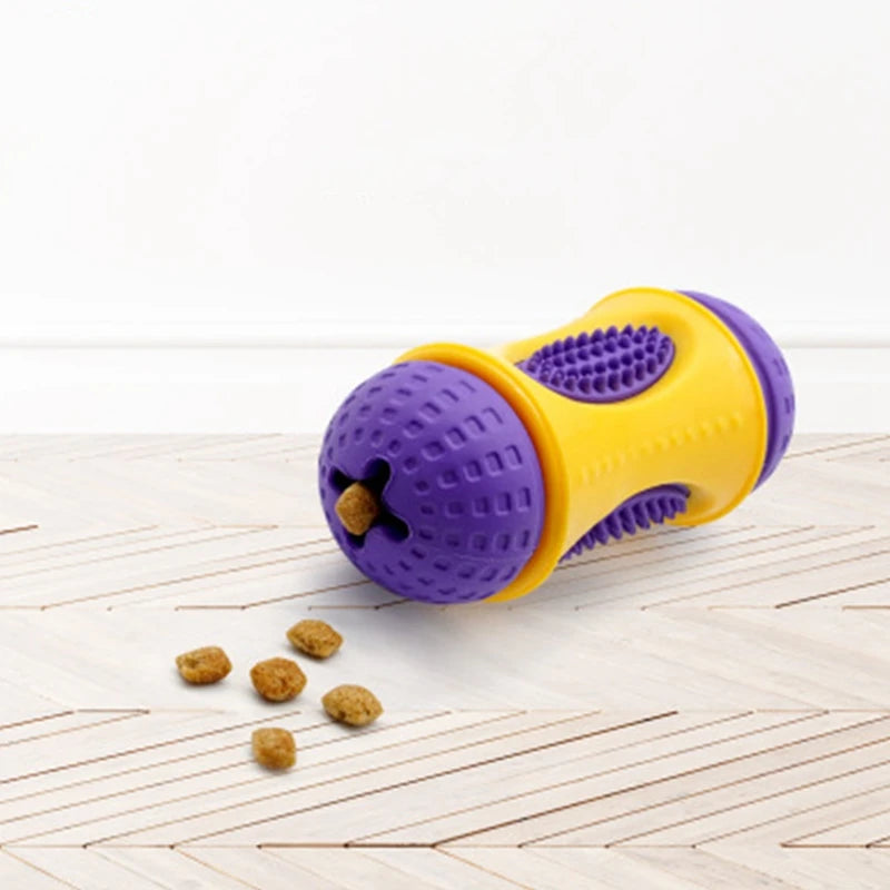 Dog Treat Dispenser Dog Toys Interactive Dog Rubber Chewer for Medium and Large Dogs-Purple