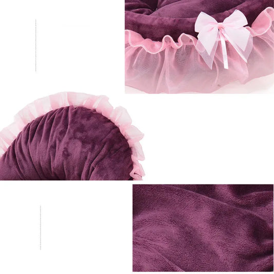 Kawaii Pink Purple Pet Mats Houses For Cat Dog Puppy Warm Cat Bed Dog House Beds Windproof Pet Mat Puppy Nest Pet Products Decor