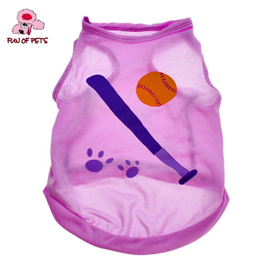 Base Ball Pattern Polyester Vest For Dogs (xs-l) Summer Purple Dog Vest Dog Clothes For Pet