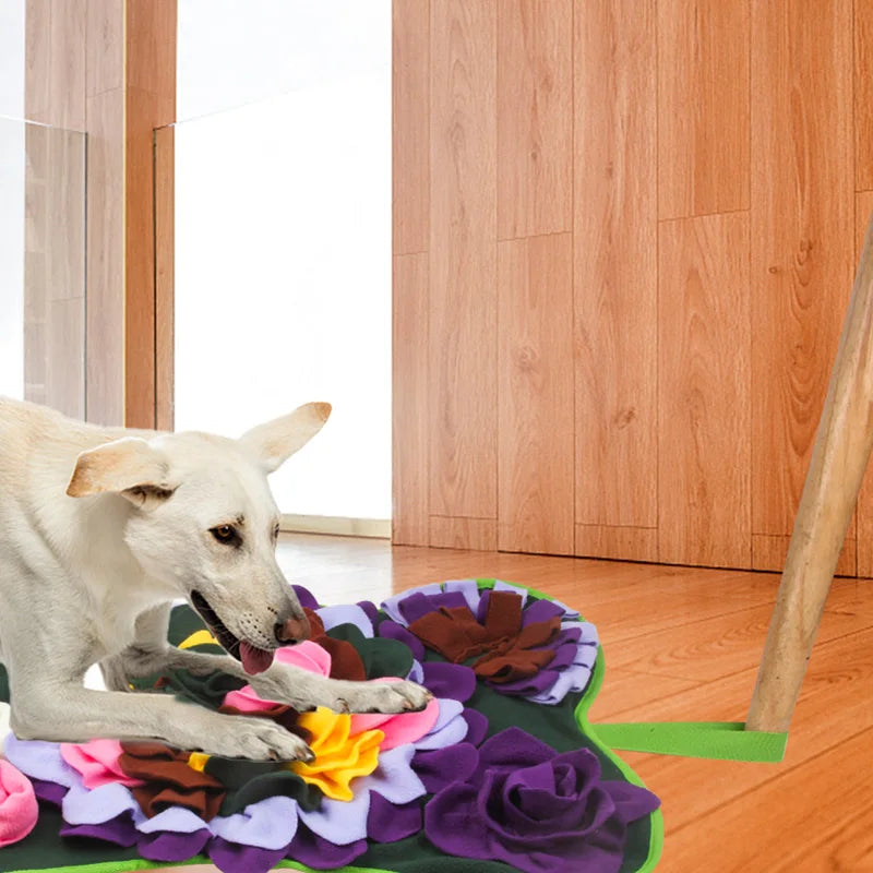 New pet smelling mat Puzzle play Smelling mat hide food exercise training purple flower color