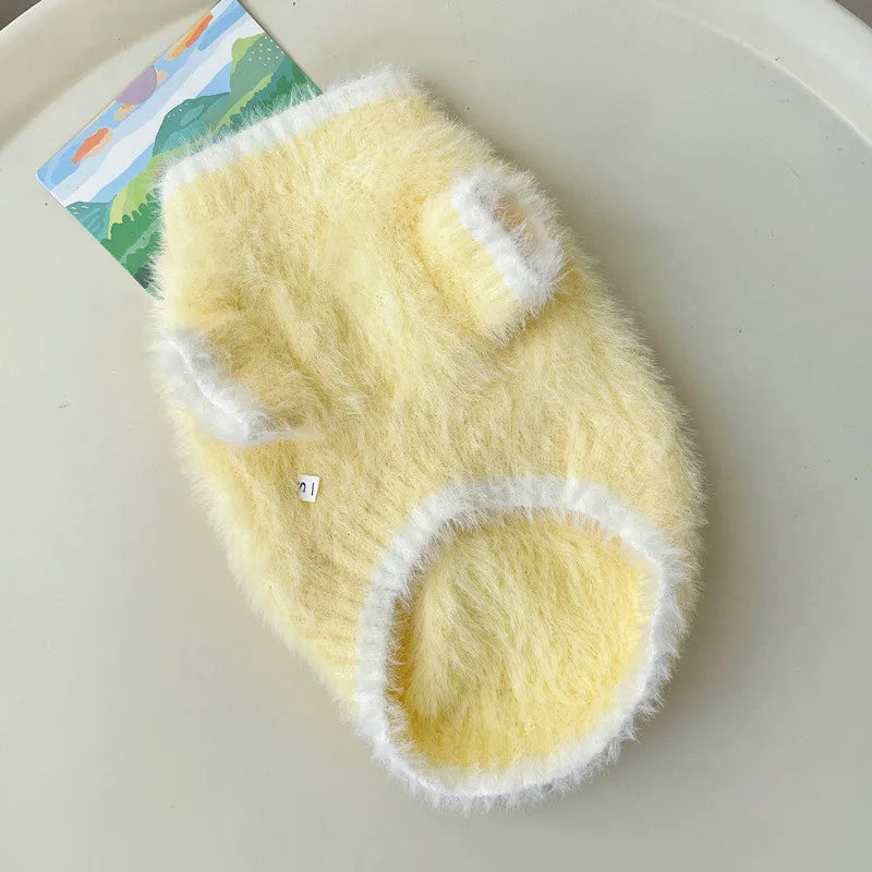 Blank Fleece Dog Sweater Coat, Warm Pet Dog Clothes, Small Medium Dogs, Purple, Yellow Pups Jumper, Pullover, Winter Jacket, L