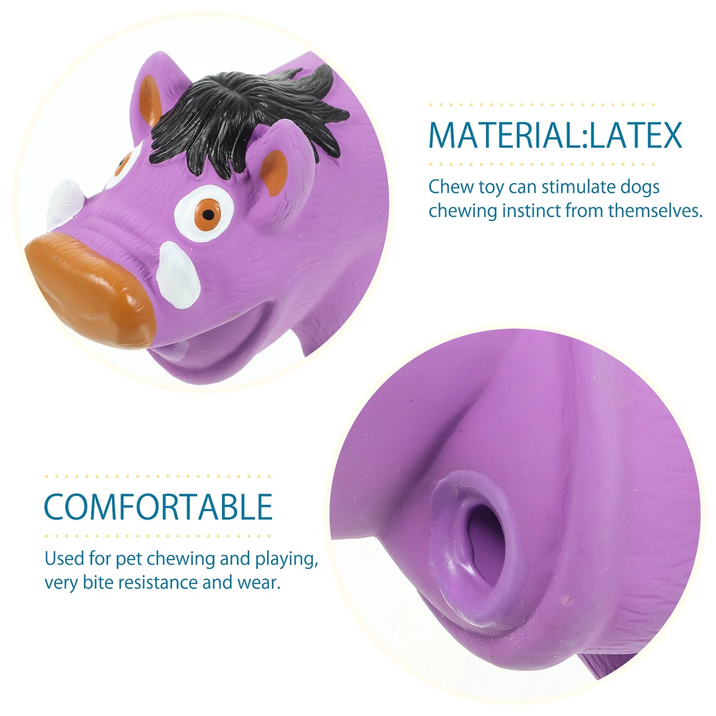 Animal Squeaky Toy Dog Squeakers Puppy Chew Toys Purple Emulsion for Puppies Small