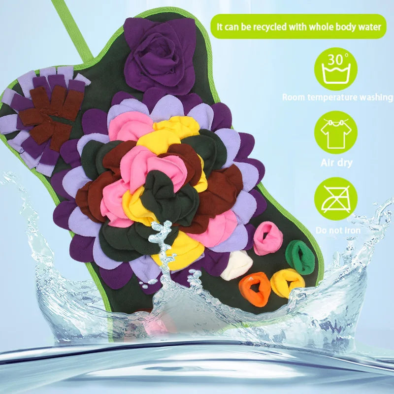 New pet smelling mat Puzzle play Smelling mat hide food exercise training purple flower color