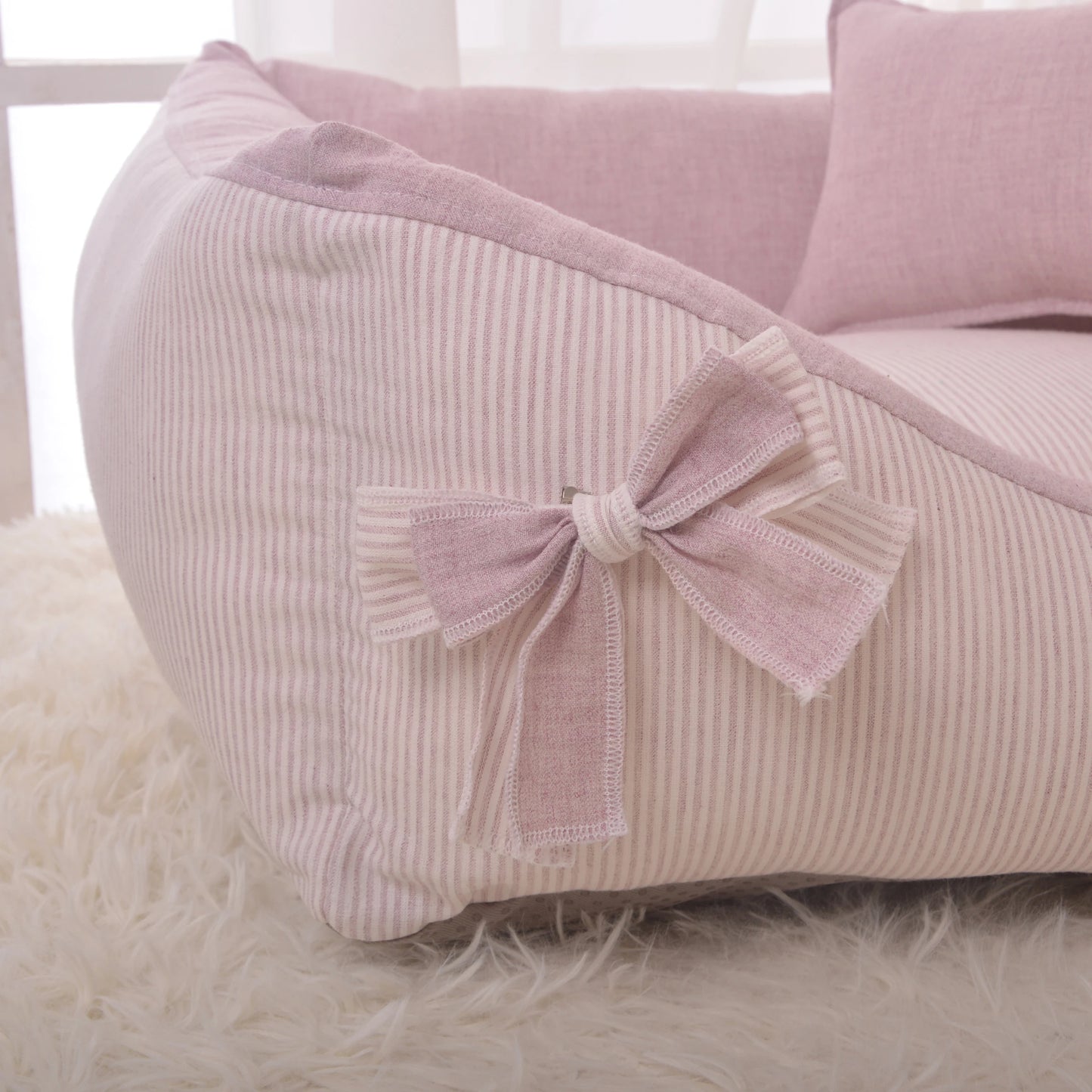 Purple Pet Bed Cotton And Linen Material Pet Sofa Safe And Comfortable Dog Kennel