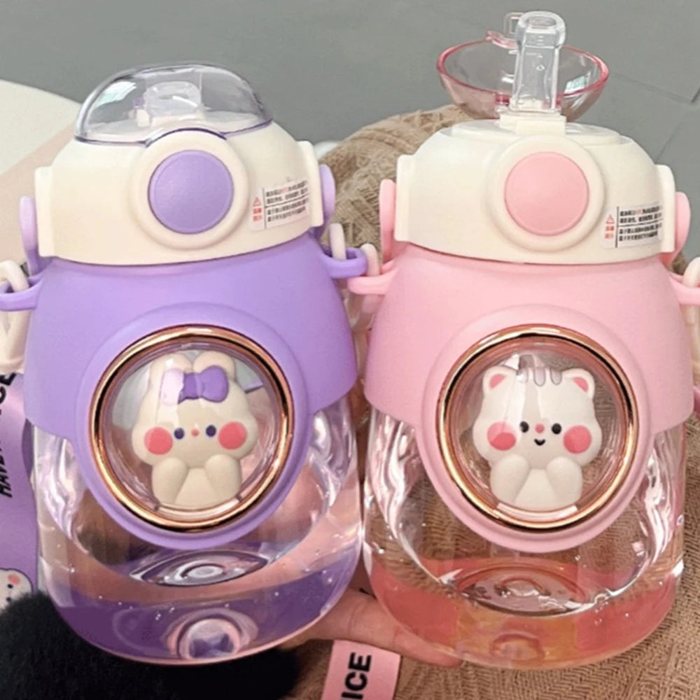 Water Bottle High Temperature And Low Temperature Resistance Purple Childrens Water Cup Student Supplies Convenient Kettle White