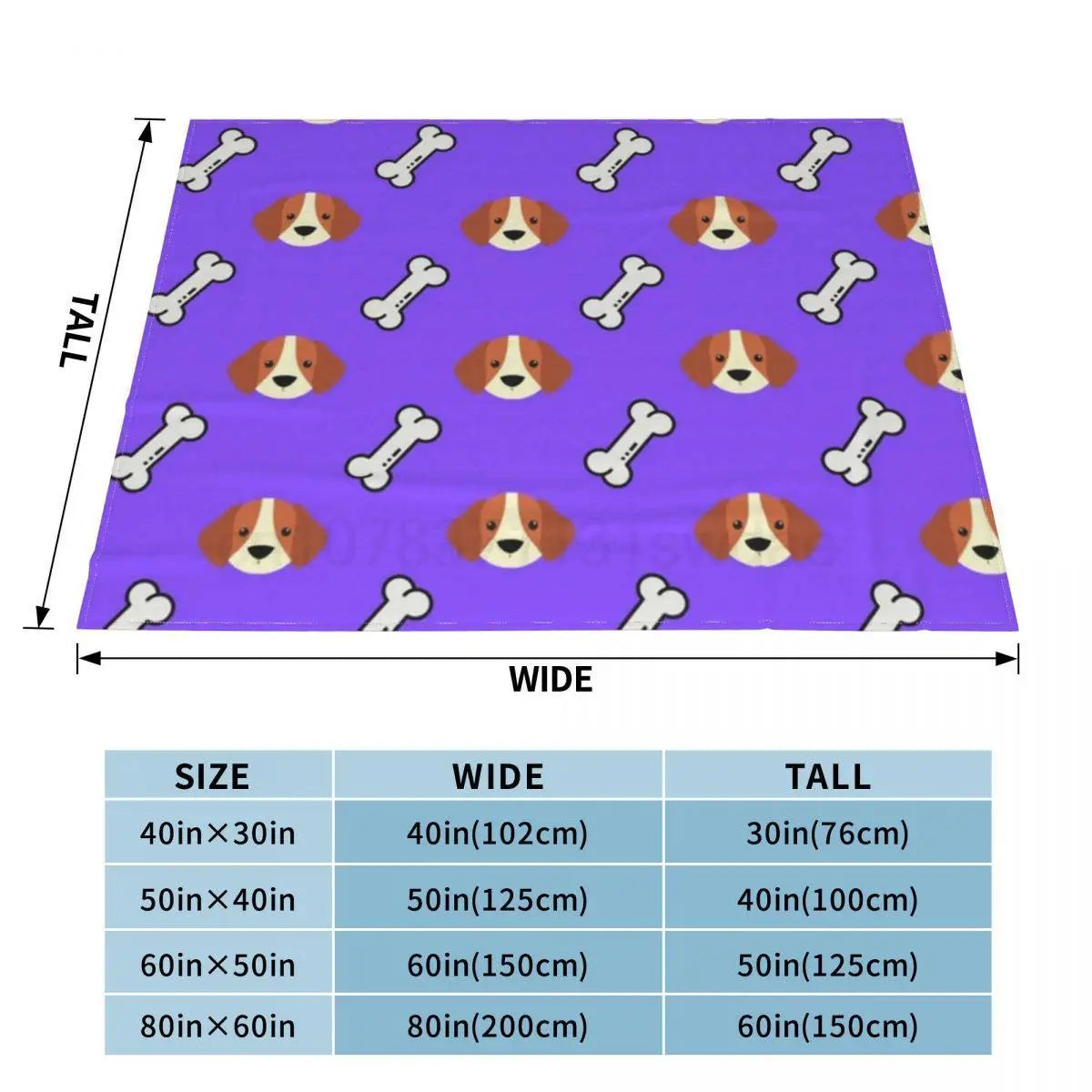 Purple Dog And Bone Knitted Blankets Flannel cute animal Lightweight Thin Throw Blankets for Car Sofa Couch Bed Rug