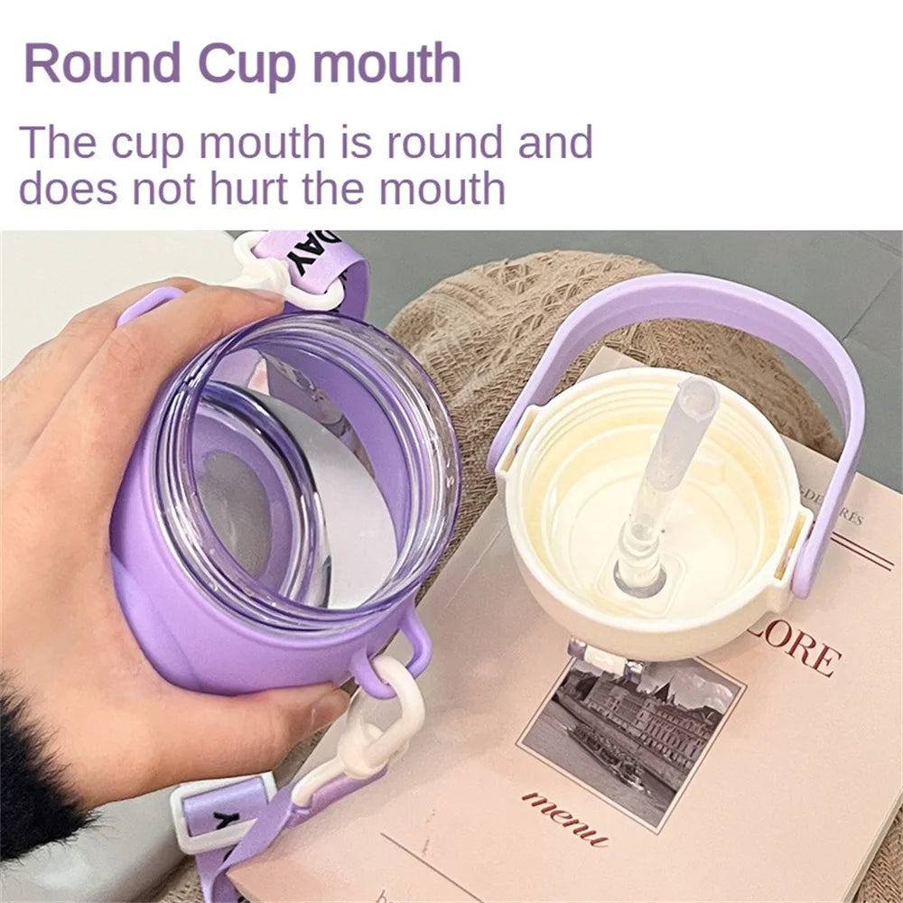 Water Bottle High Temperature And Low Temperature Resistance Purple Childrens Water Cup Student Supplies Convenient Kettle White