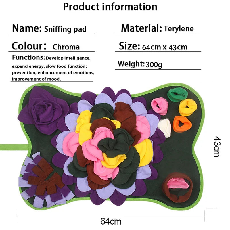 New pet smelling mat Puzzle play Smelling mat hide food exercise training purple flower color