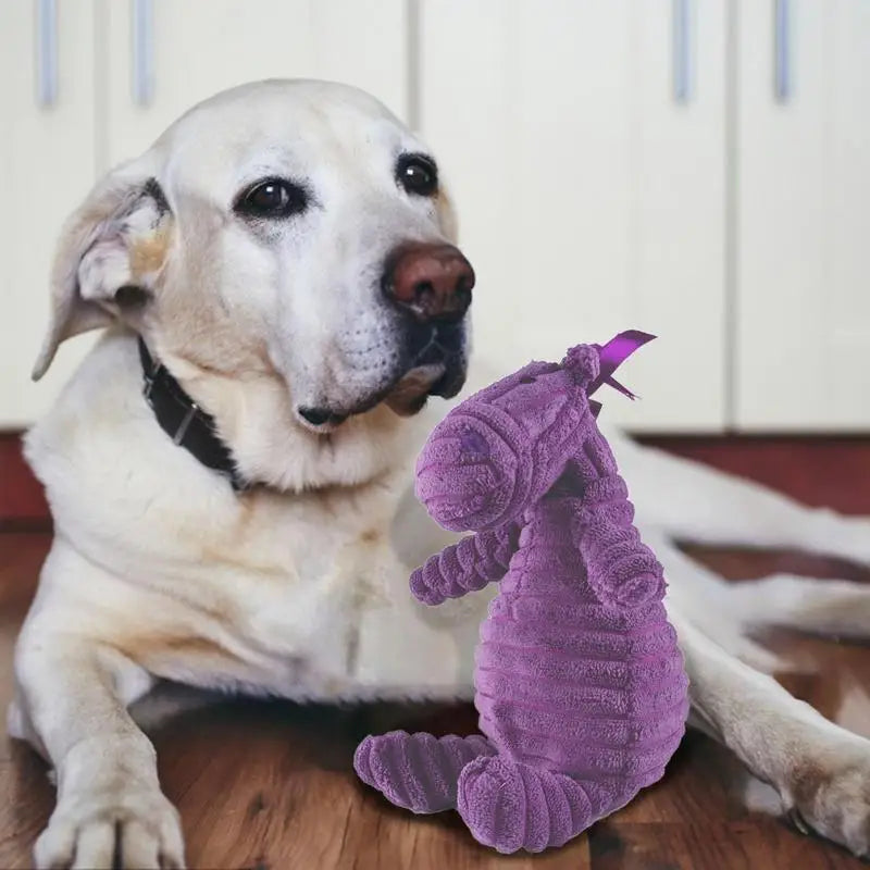 Squeaky Chew Toys For Dogs Interactive Stuffed Pet Chewing Toys With Squeaker Purple Donkey Plush Doll Enrichment Toy For Dogs