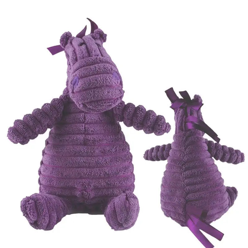 Squeaky Chew Toys For Dogs Interactive Stuffed Pet Chewing Toys With Squeaker Purple Donkey Plush Doll Enrichment Toy For Dogs