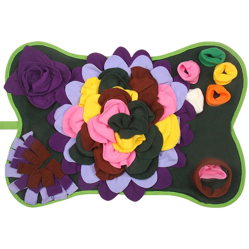 New pet smelling mat Puzzle play Smelling mat hide food exercise training purple flower color