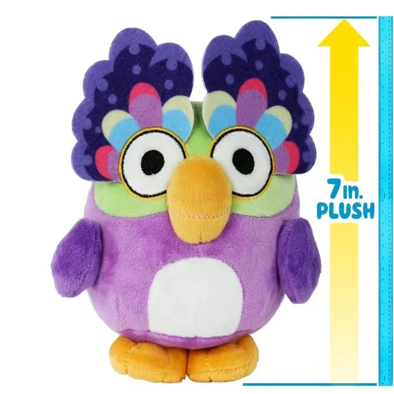 Bluey Dogs Friend Chattermax Purple Owl Plush Toys Doll Cartoon Animation Claw Machine Doll Fur Purple Bird Toys Childrens Gifts