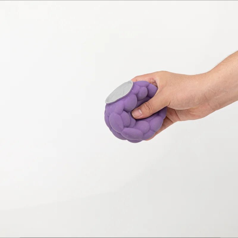 Squeaky Interactive Rubber Fruit Balls for Pets, Puppy Chew Toys, Safety and Environmental Protection Balls, Purple