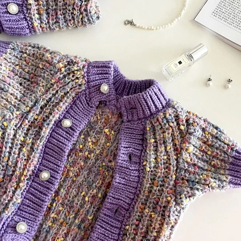 Popular Purple Pet Sweaters Dog Knits Winter Teddy Warm Clothes Yorkshire Casual Open Button Clothes Pet Products