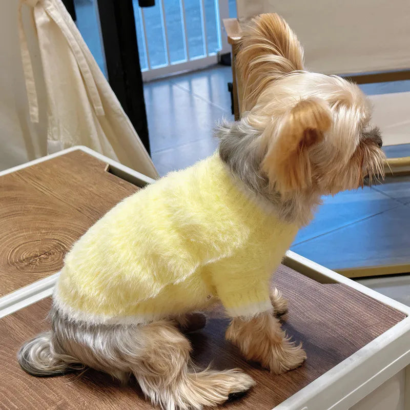 Blank Fleece Dog Sweater Coat, Warm Pet Dog Clothes, Small Medium Dogs, Purple, Yellow Pups Jumper, Pullover, Winter Jacket, L