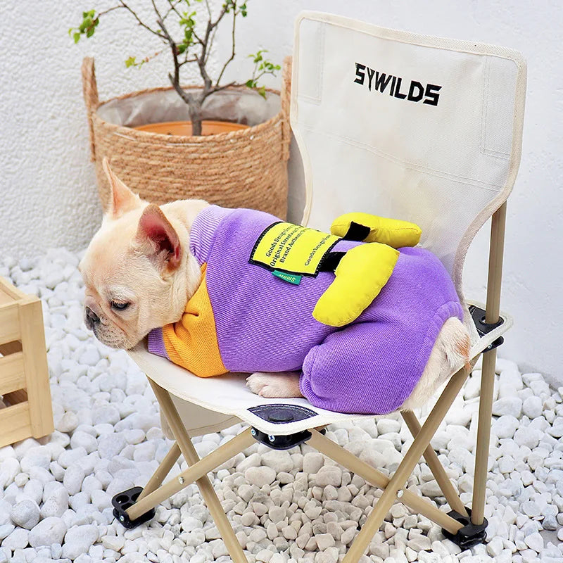 Purple Cotton Pet Clothes Embroidered Sweater Warm Thickened Dog Clothes Fashion Puppy Clothes Winter Fashion Puppy Clothes