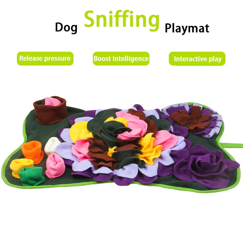 New pet smelling mat Puzzle play Smelling mat hide food exercise training purple flower color